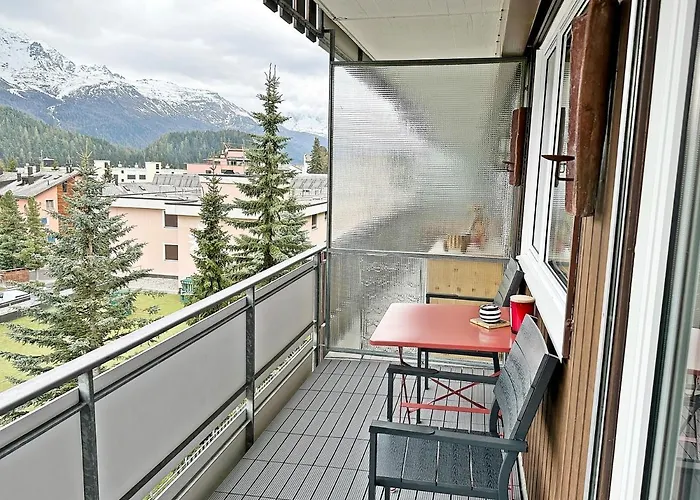 E405 - 42m2 Alpenschick Mit Balkon, Ausblick, Pool St Moritz